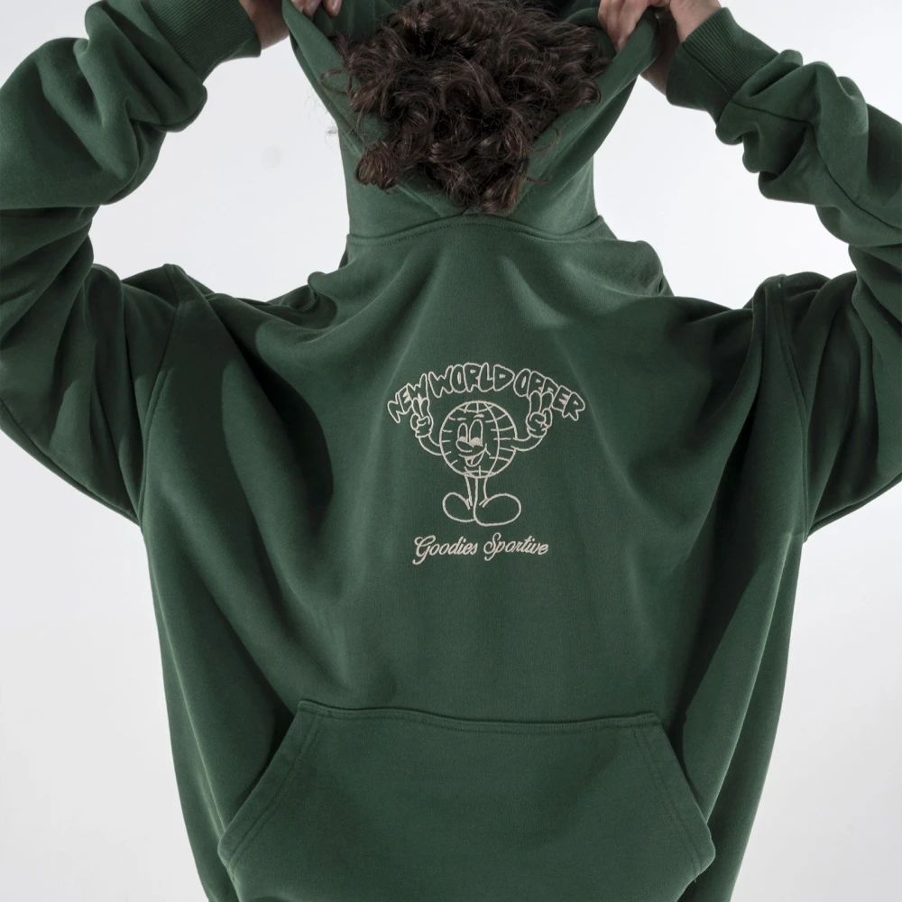 Goodies Sportive Groene New World Hoodie Green Heren