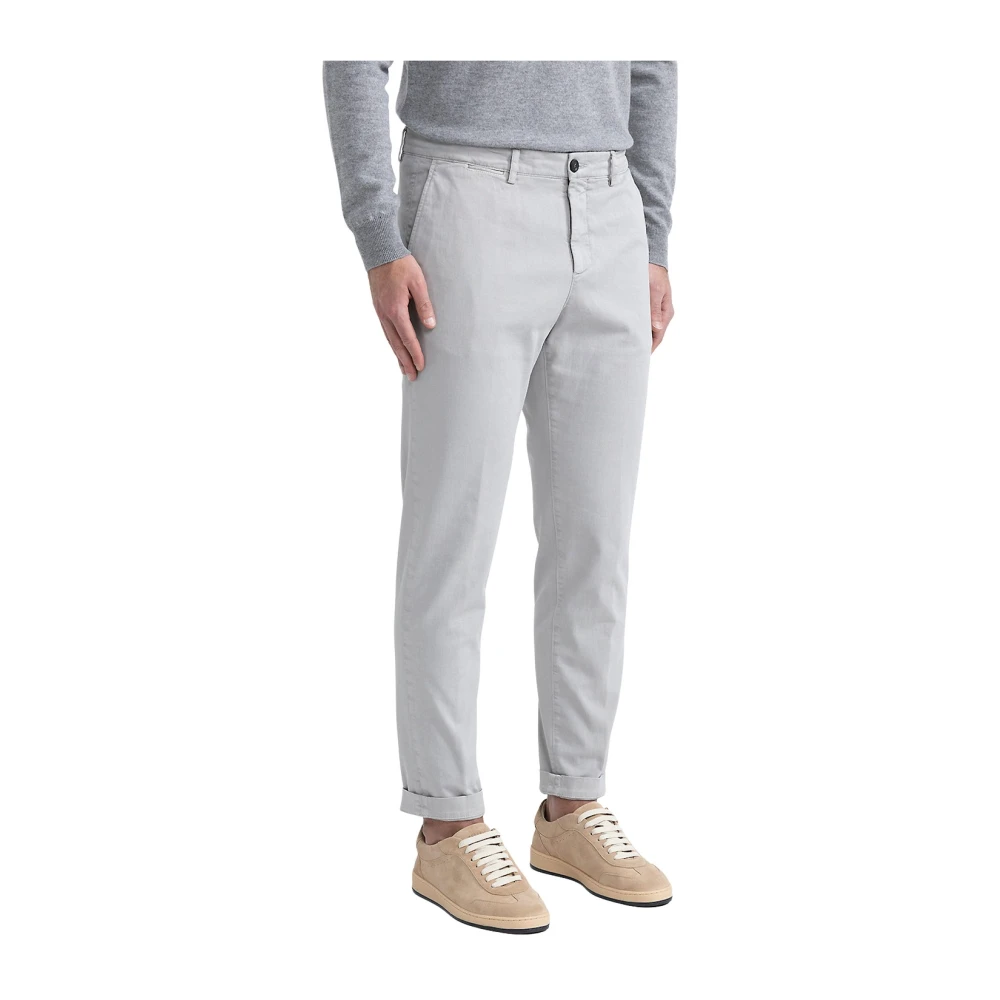 PESERICO Stretch katoenen chino's Gray Heren