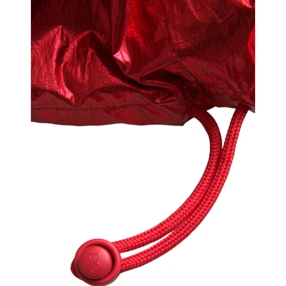 Dolce & Gabbana Rode Nylon Hooded Jas Red Heren