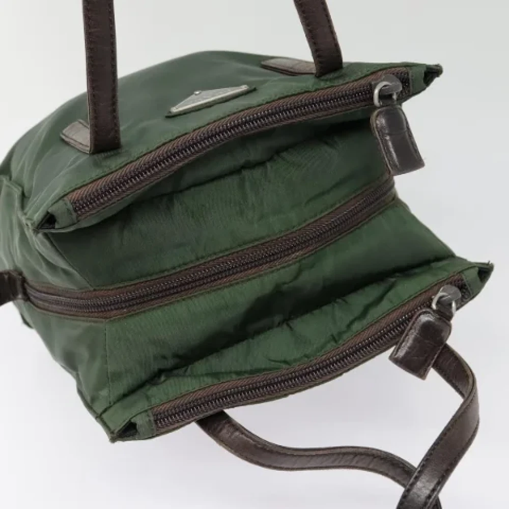 Prada Vintage Pre-owned Canvas handbags Green Dames