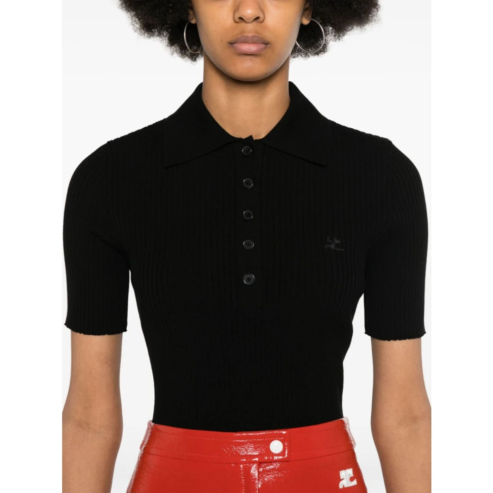 Courrèges Zwarte T-shirts Polos voor vrouwen Black Dames