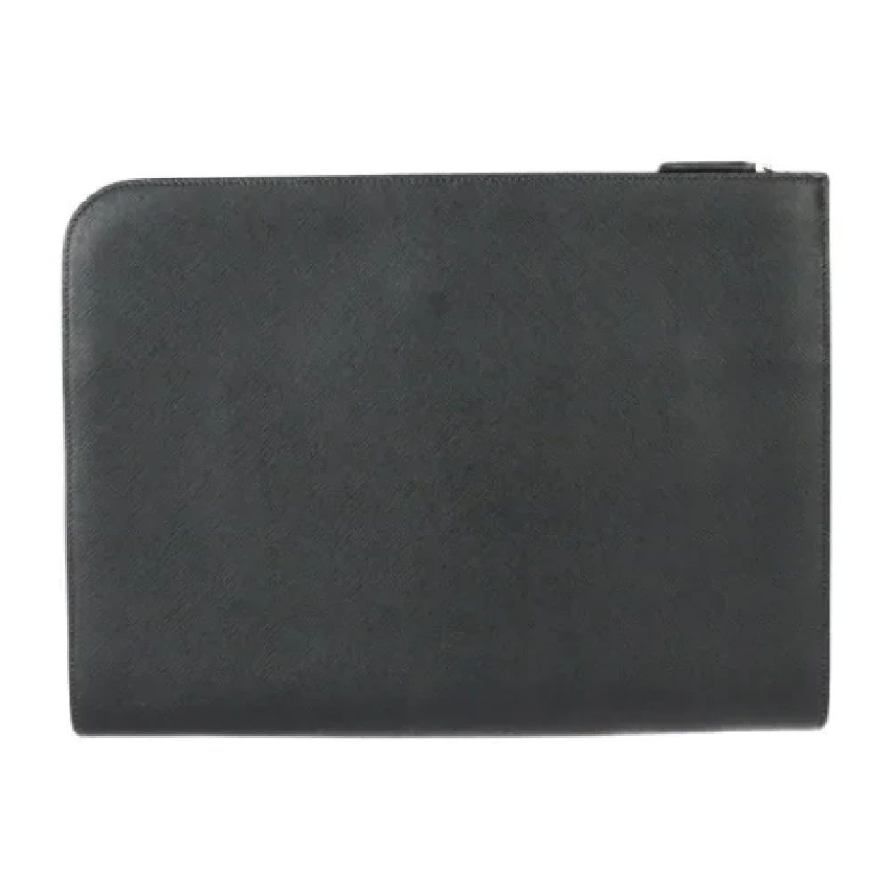 Prada Vintage Pre-owned Leather clutches Black Dames