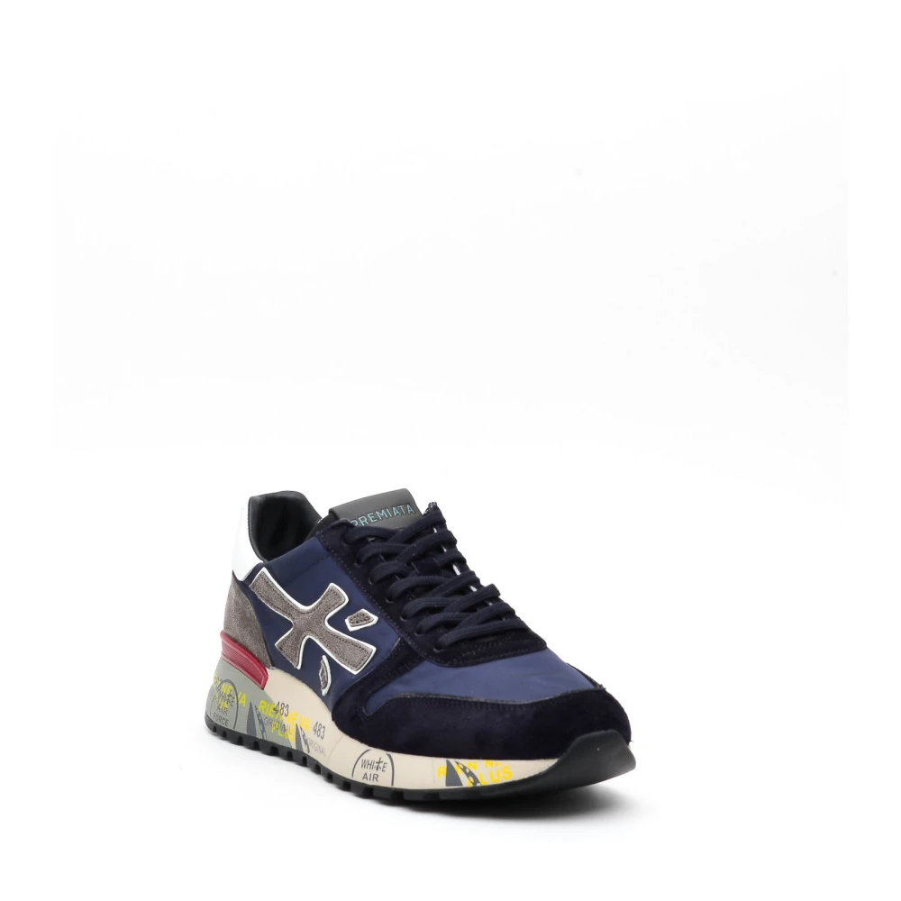 Premiata Blauwe Suède en Stoffen Sneakers Blue Heren