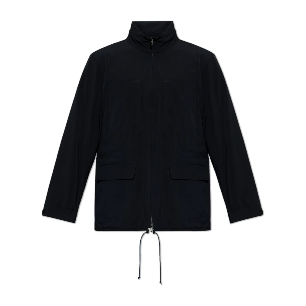 Emporio Armani Mannelijk Zwart Jassen Heren, L, Polyester, Jas Met Zakken