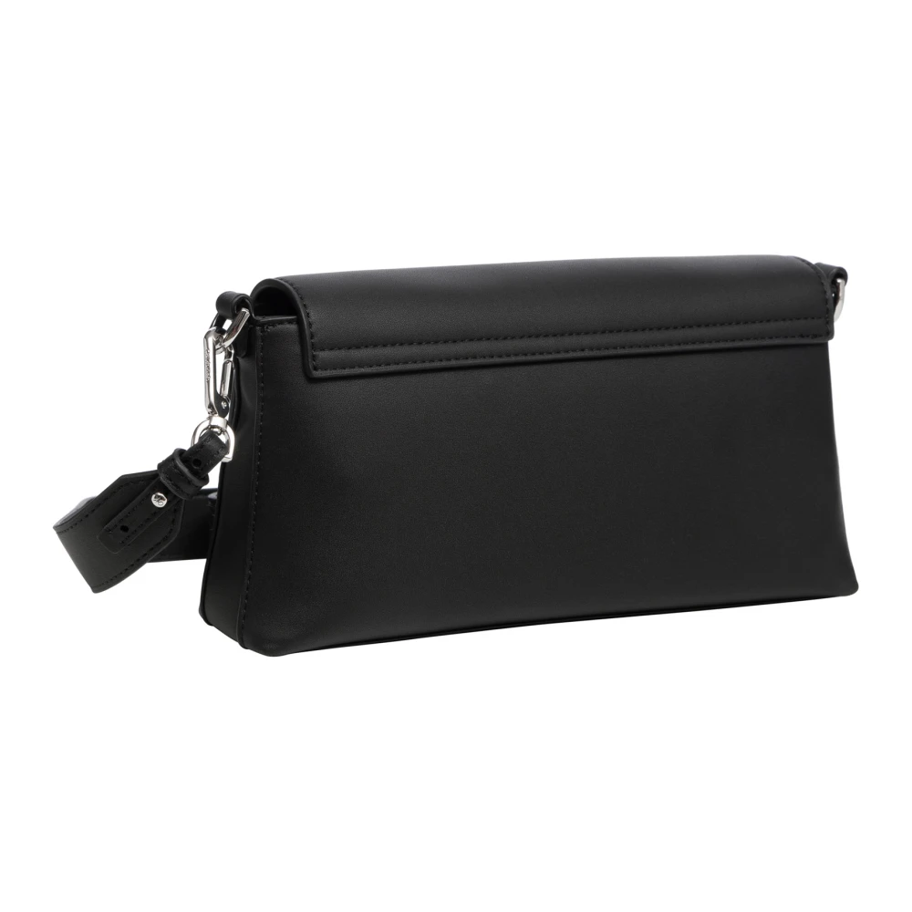 Calvin Klein Verstelbare Schoudertas met Drukknoopsluiting Black Dames