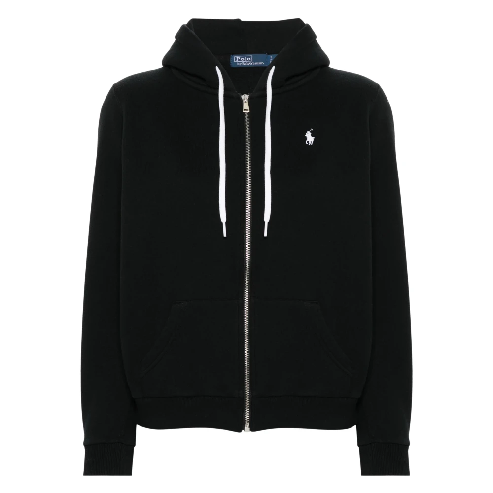 Polo Ralph Lauren Zwarte Trui met Capuchon en Rits Black Dames