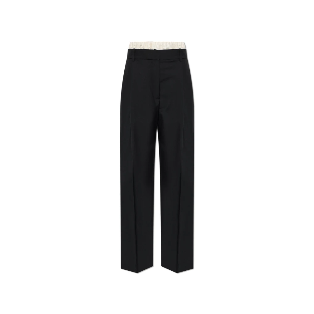 Róhe Wool Pleated Trousers - Female - Wide Trousers - Black - Xs - Trousers