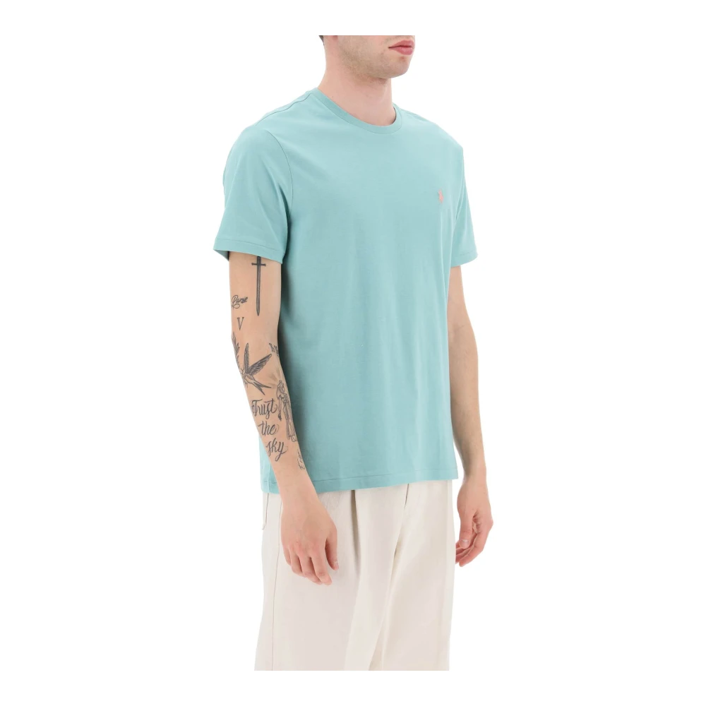 Polo Ralph Lauren Logo T-shirt met Custom Slim Fit Green Heren
