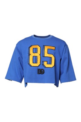 bla-tryckt-bomull-cropped-crew-neck-t-shirt