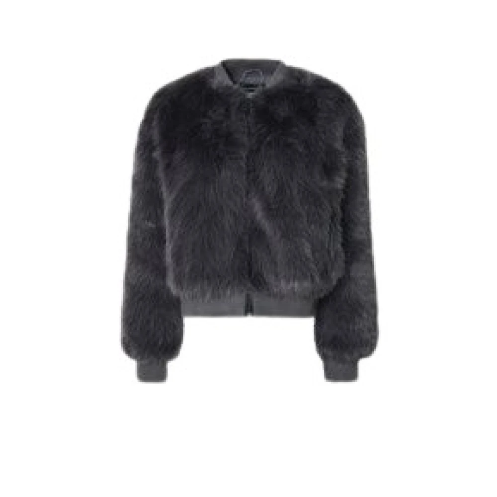 Only Bomberjas met bont Thunderstorm-stijl Gray Dames