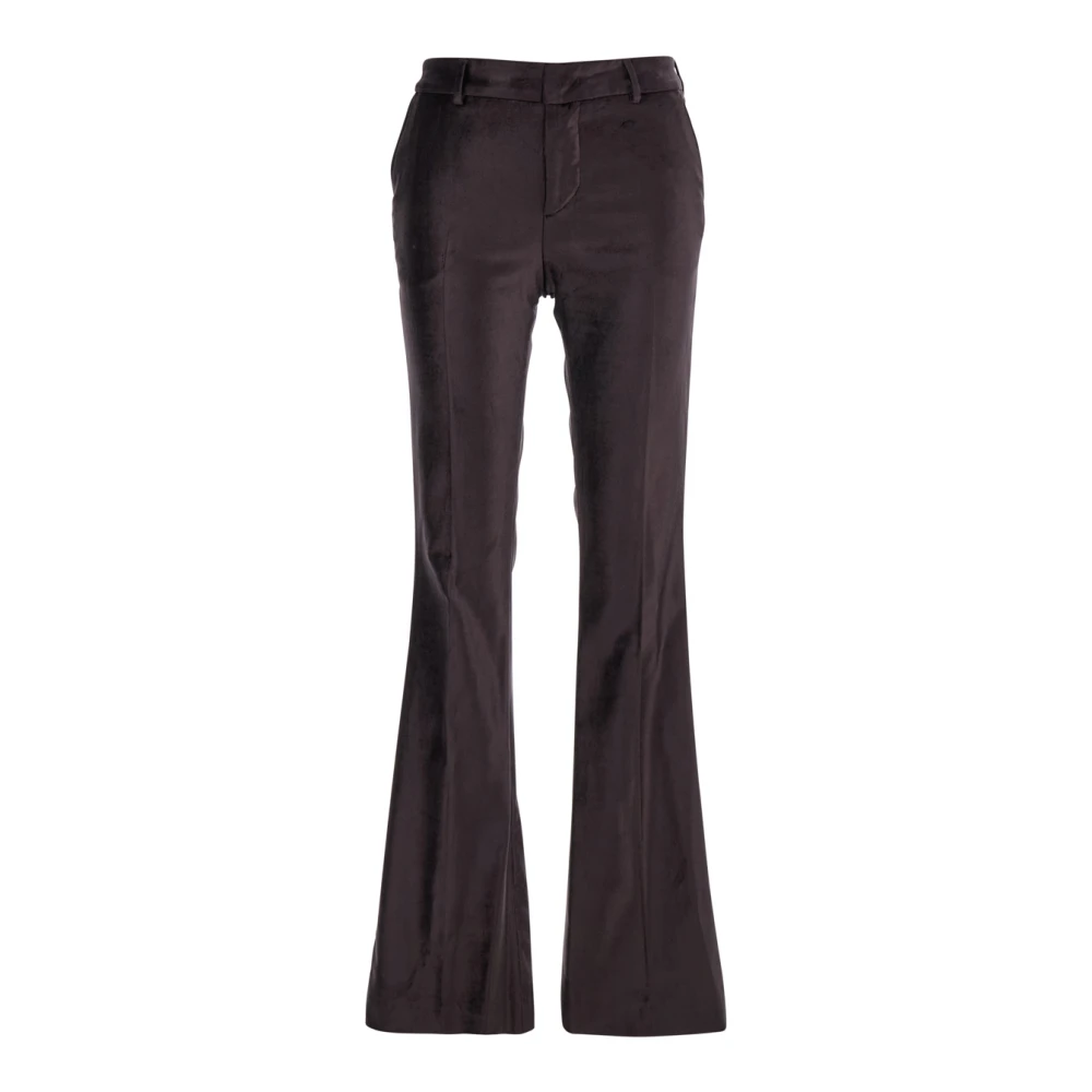PT Torino Bruine Fluweel Stretch Broek Brown Dames