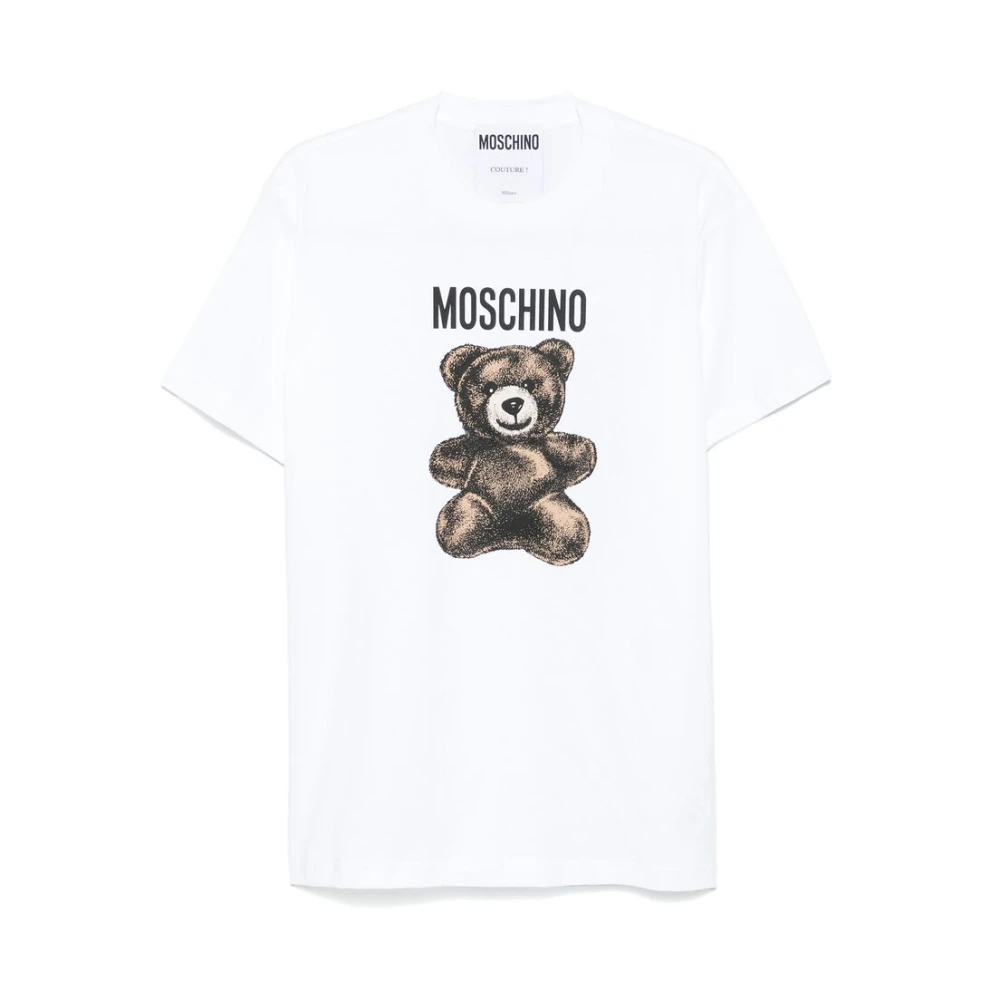 Moschino Witte Crew Neck T-shirt White Heren