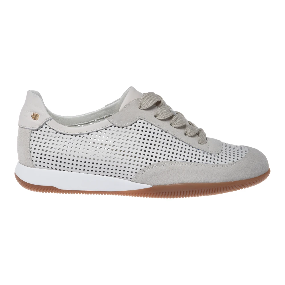 Baldinini Kvinno Vit Skor Dam, 41 Eu, Läder, Perforerade Lädersneakers
