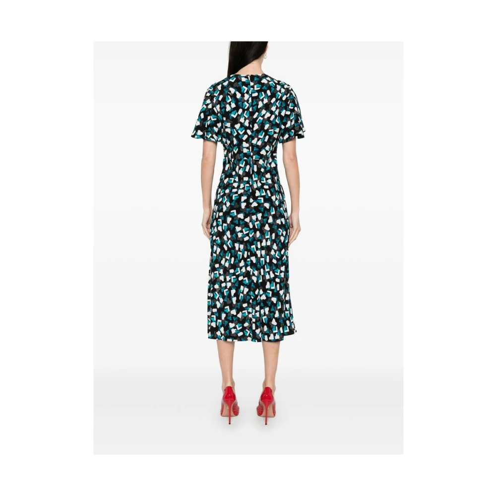 Diane Von Furstenberg Zwarte Knoopdetail Jurk Multicolor Dames