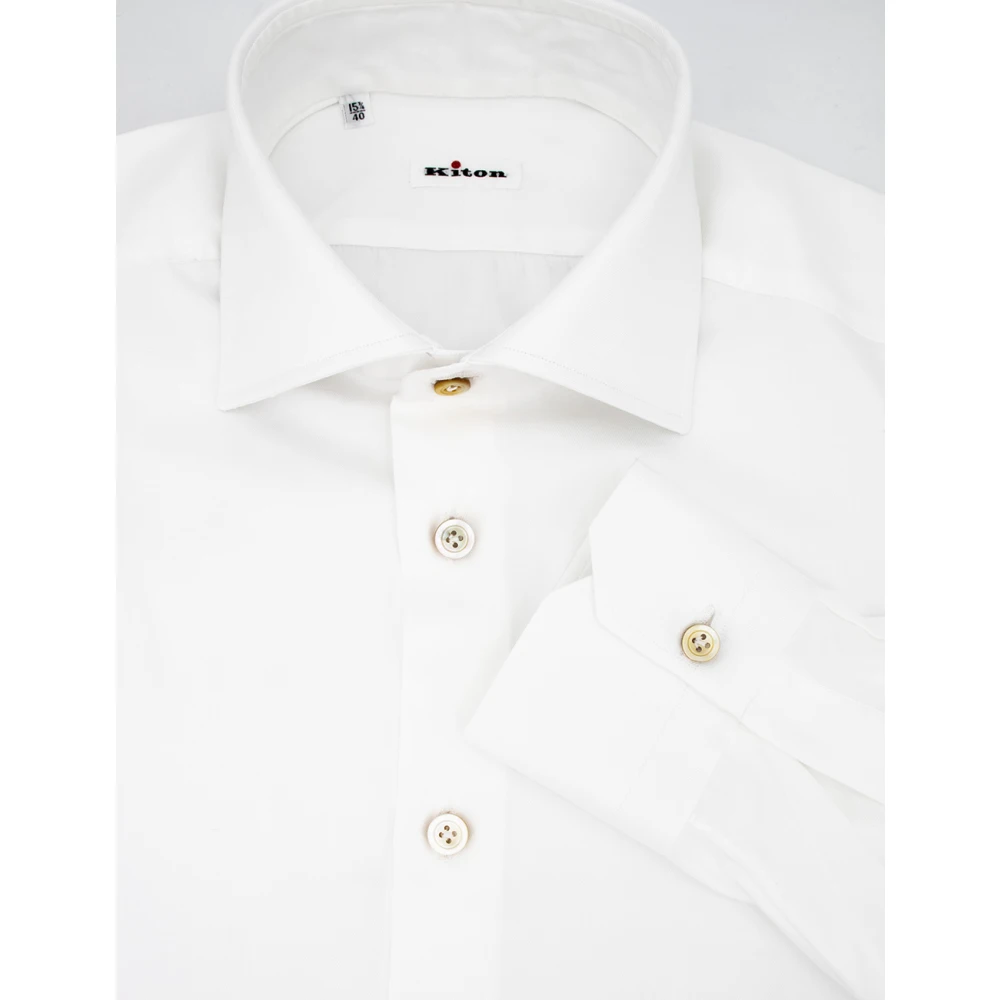 Kiton Katoenen overhemd voor formele en casual gelegenheden White Heren