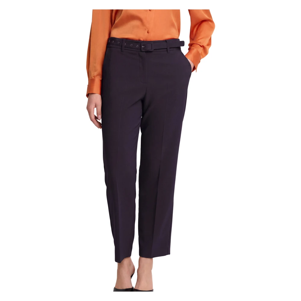 Kocca Black Straight Trousers, Female, Xl, Sophisticated Monocolour Ankle Length Trousers