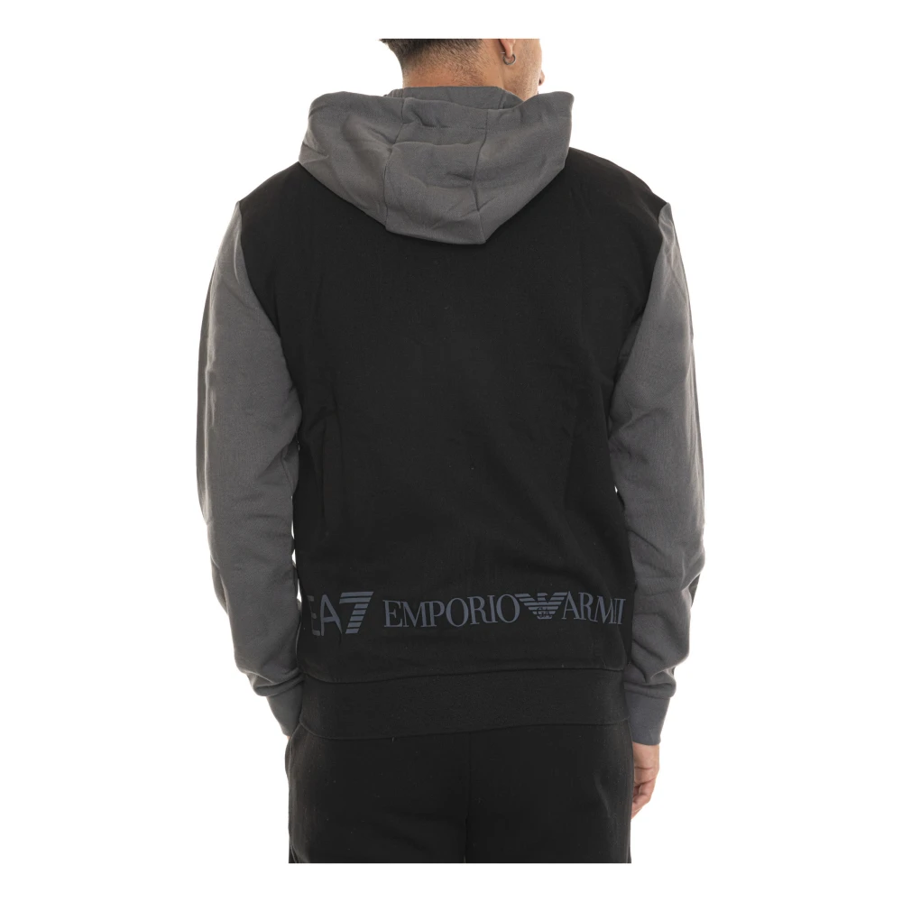 Emporio Armani EA7 Hoodie met rits en zakken Multicolor Heren