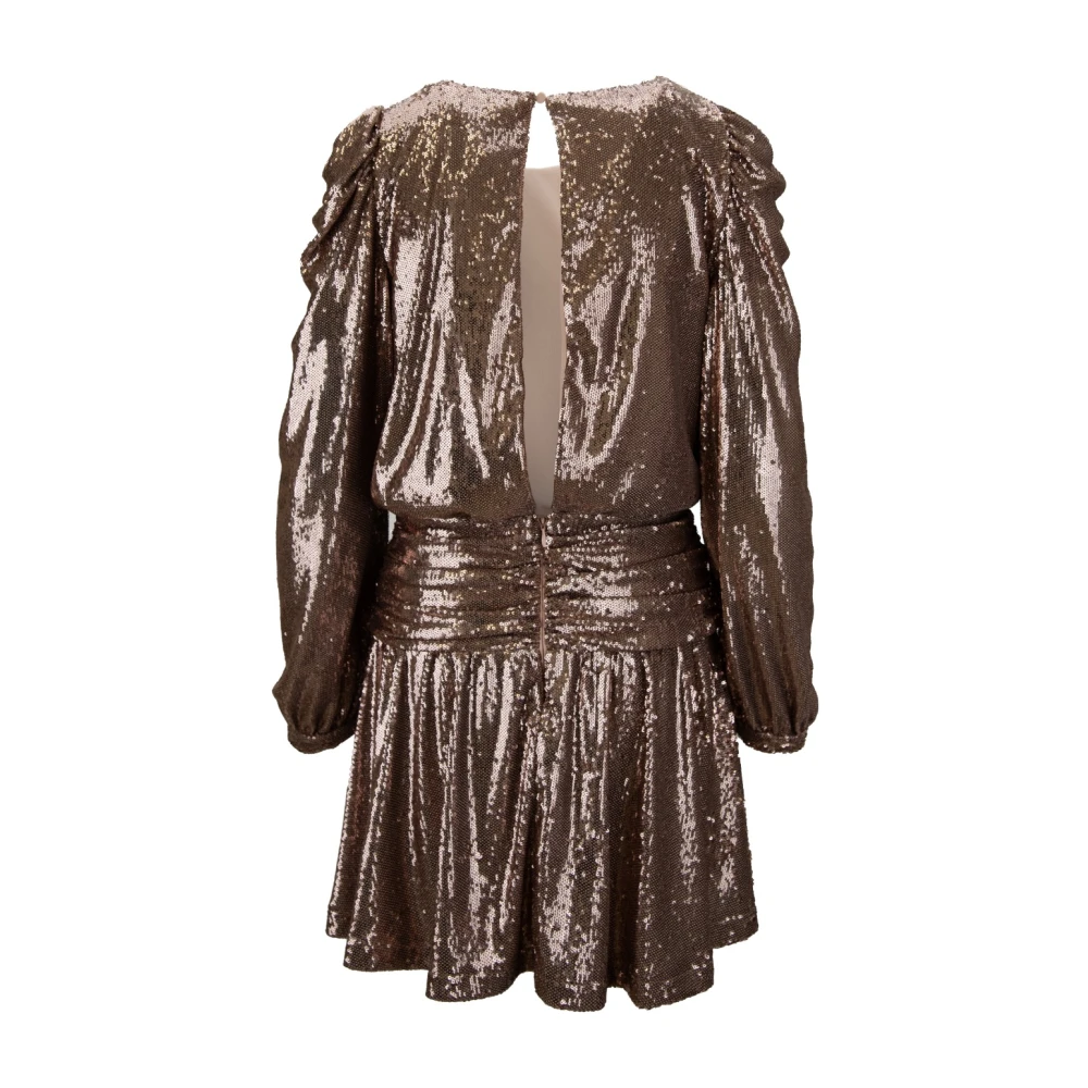 Aniye By Paillettenjurk met lange mouwen en open rug Brown Dames