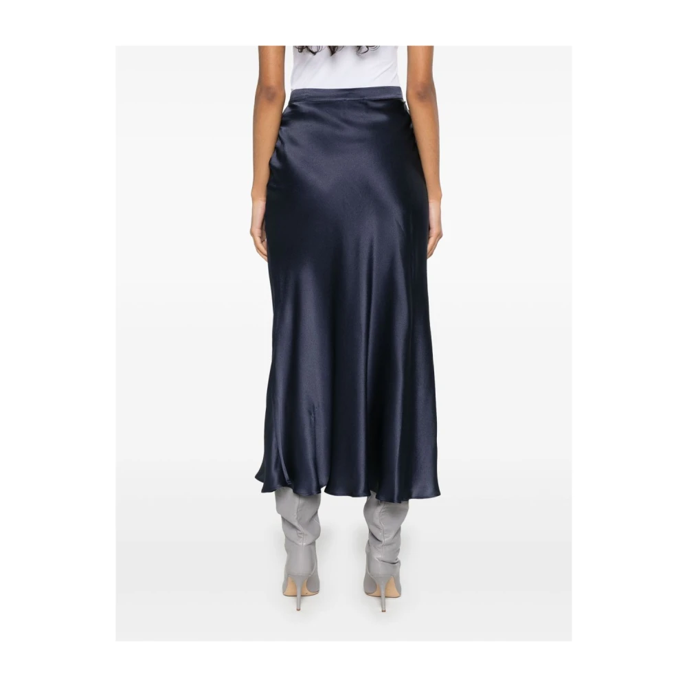 Semicouture Blauwe Zijden Blend Elegante Rok Blue Dames