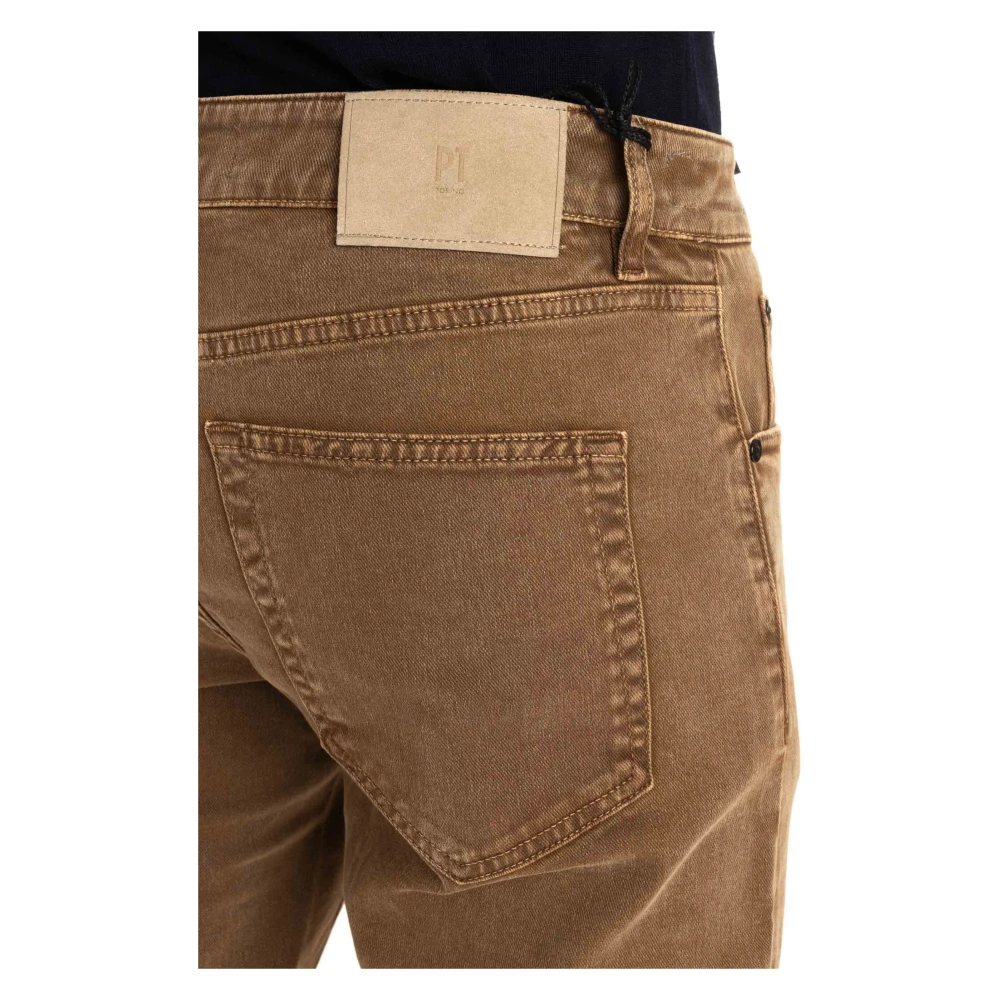PT Torino Bruine Denim Tapered Fit Jeans Brown Heren