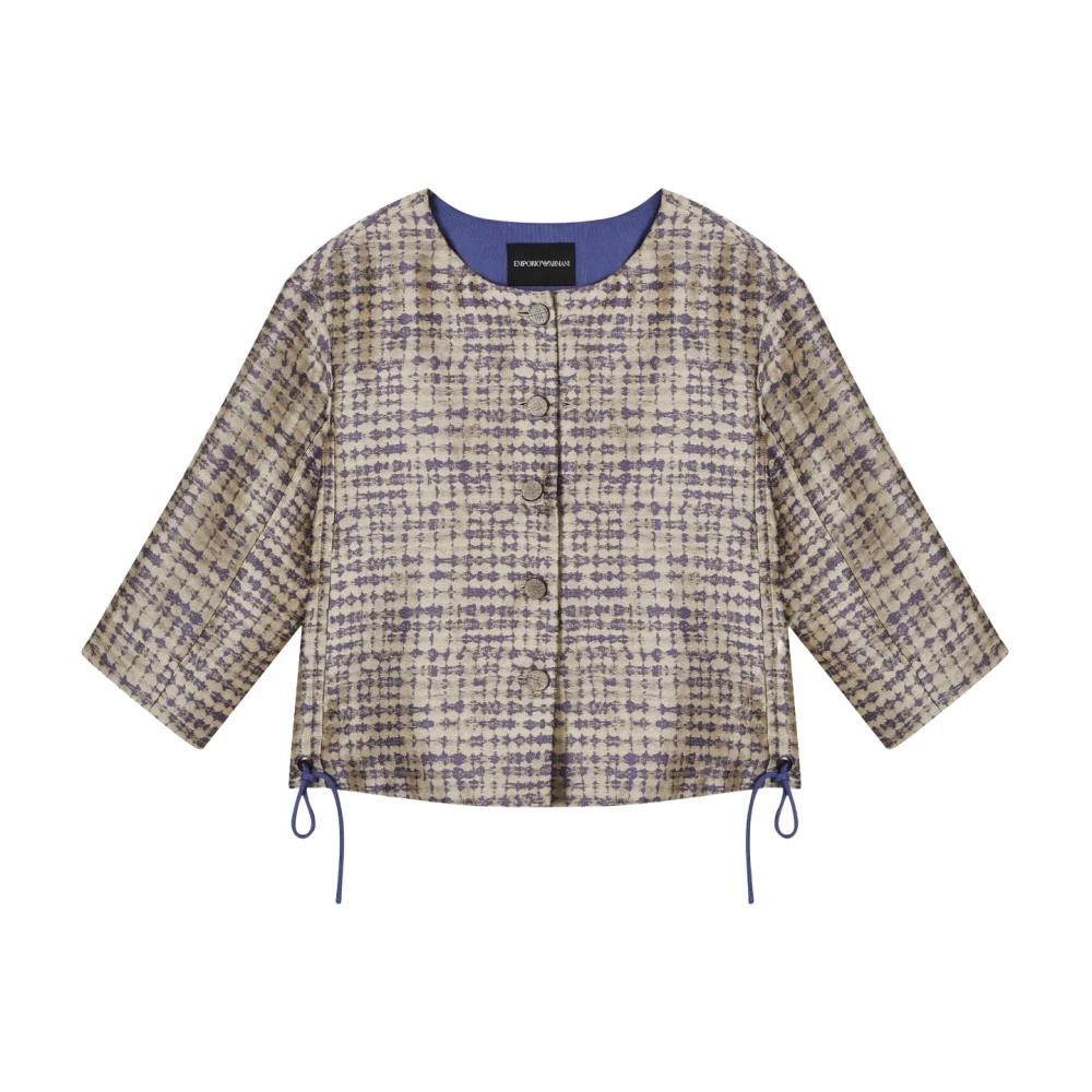 Emporio Armani Vrouw Multicolor Geometric Jacquard Jacket