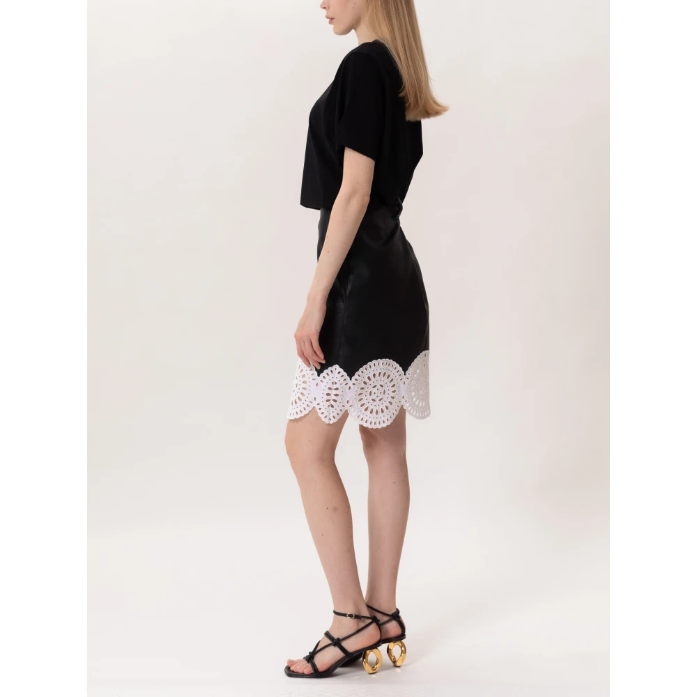 Stella Mccartney Geborduurde Leren Rok Black Dames