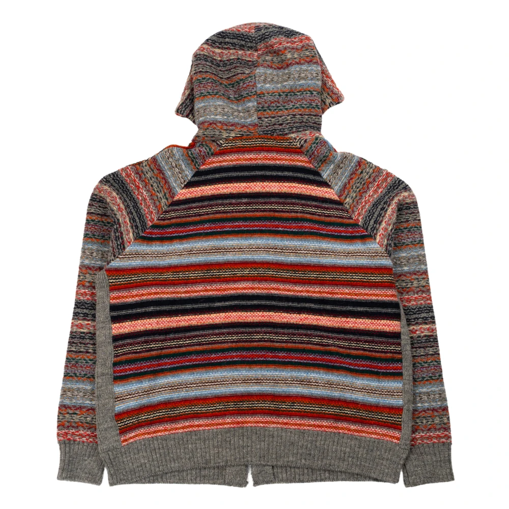 Junya Watanabe Multikleur Wol Jacquard Hoodie met Capuchon Multicolor Heren