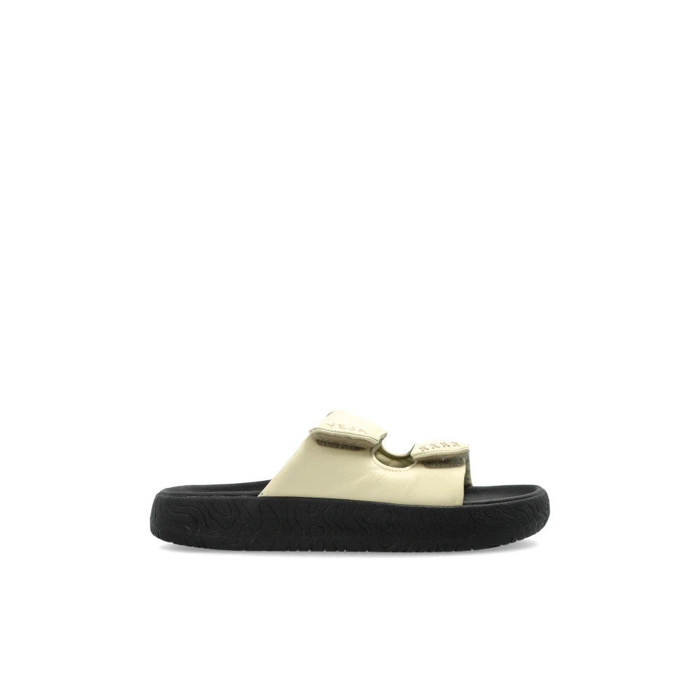Veja Women's Beige Sliders, 4 Uk, Etna Bold Leather Slides