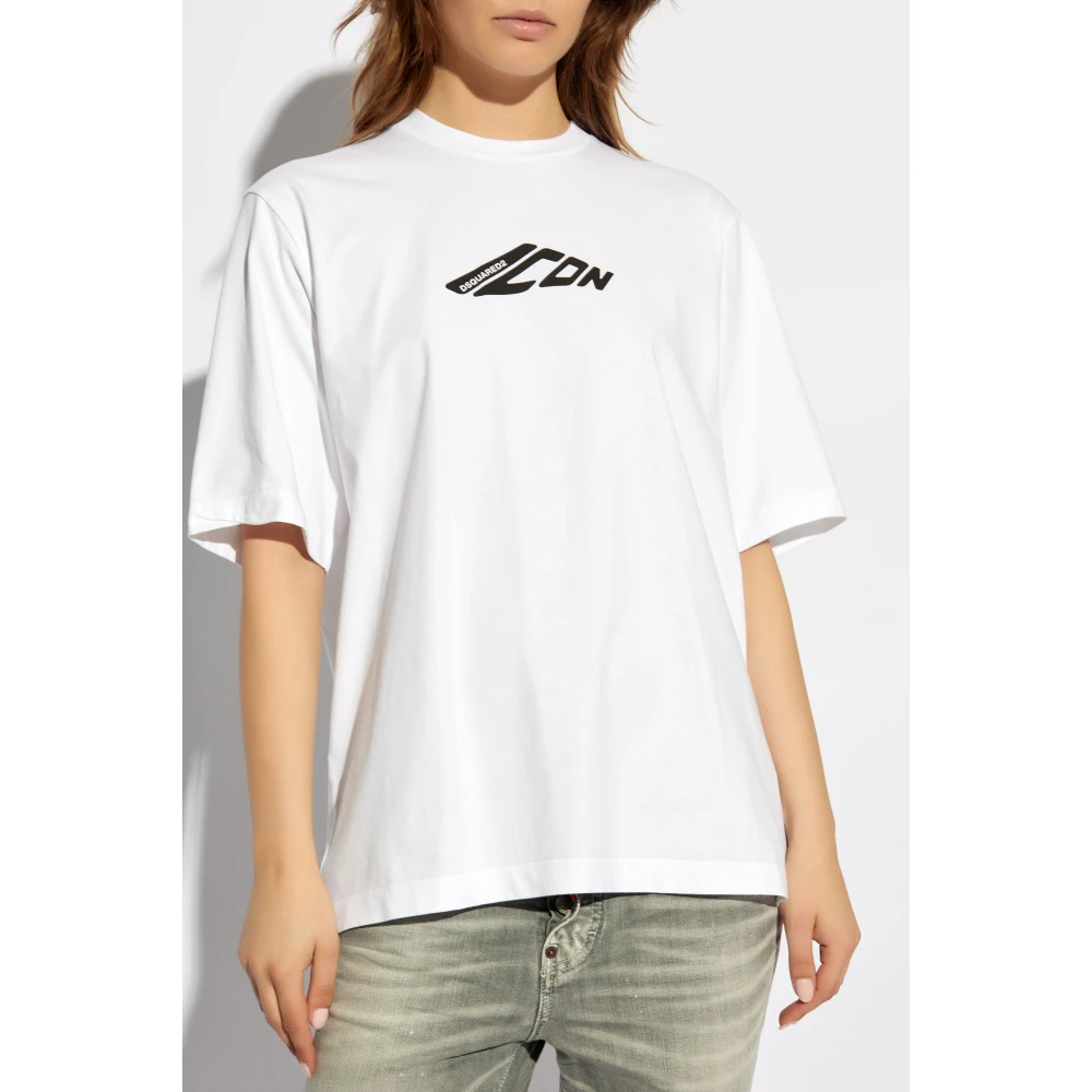 Dsquared2 Bedrukt T-shirt White Dames