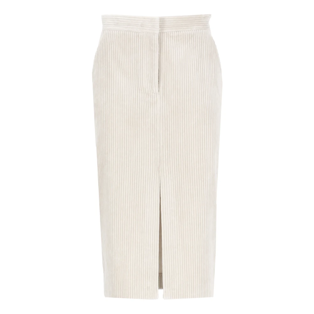 Antonelli Firenze Beige Corduroy Rok met Zakken Beige Dames