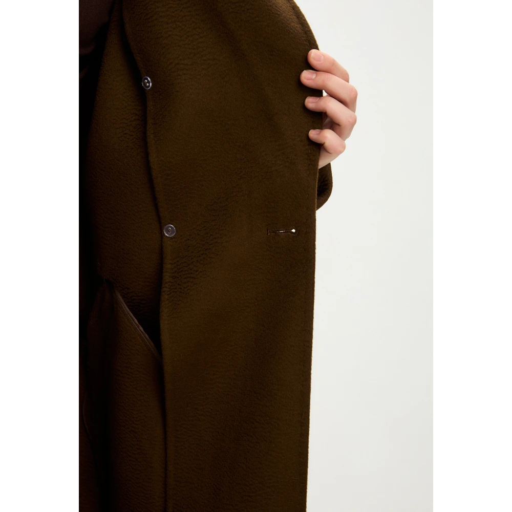 Cesare Gaspari Klassieke Luxe Lange Jas Rosie Bruin Brown Dames
