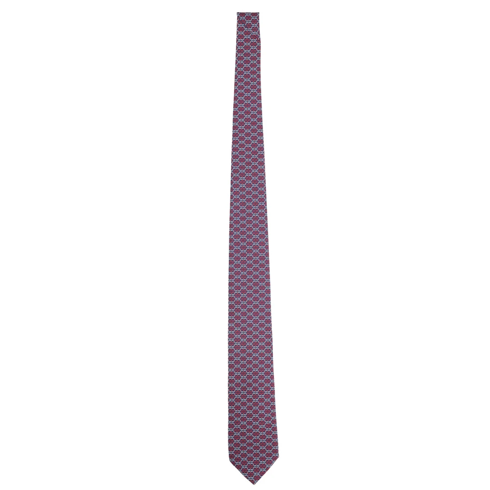 Ferragamo Men's Multicolor Ties, One Size, 4 Zelig Gancini Print Silk Tie