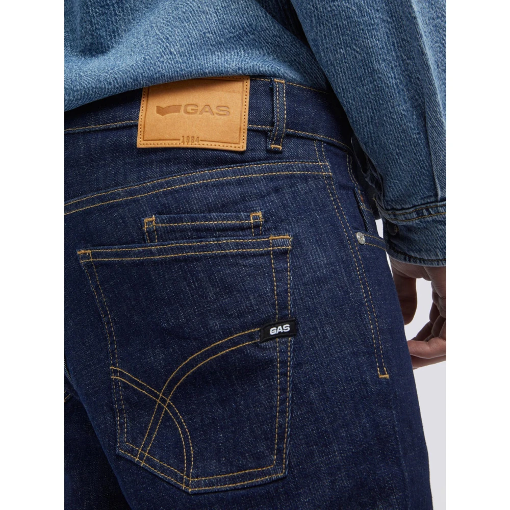 GAS Indigo Denim Jeans Must-Have Slim Fit Blue Heren