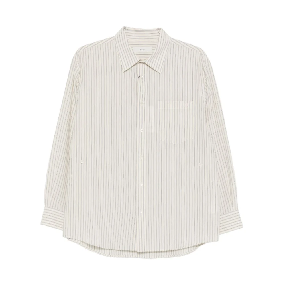 Dunst Women's Beige 2-Way Oversized Striped Shirt - Shirts - L - Blouses & Shirts