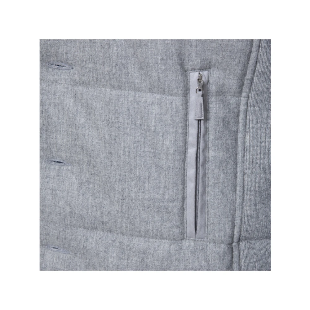 Gran Sasso Grijze Wollen Mouwloze Hoodie Jas Gray Heren