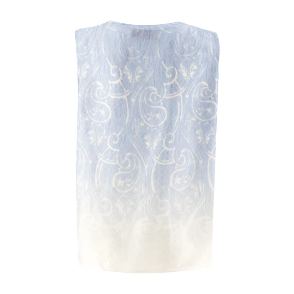 Ermanno Scervino Lichtgewicht Viscose Tanktop Blue Dames
