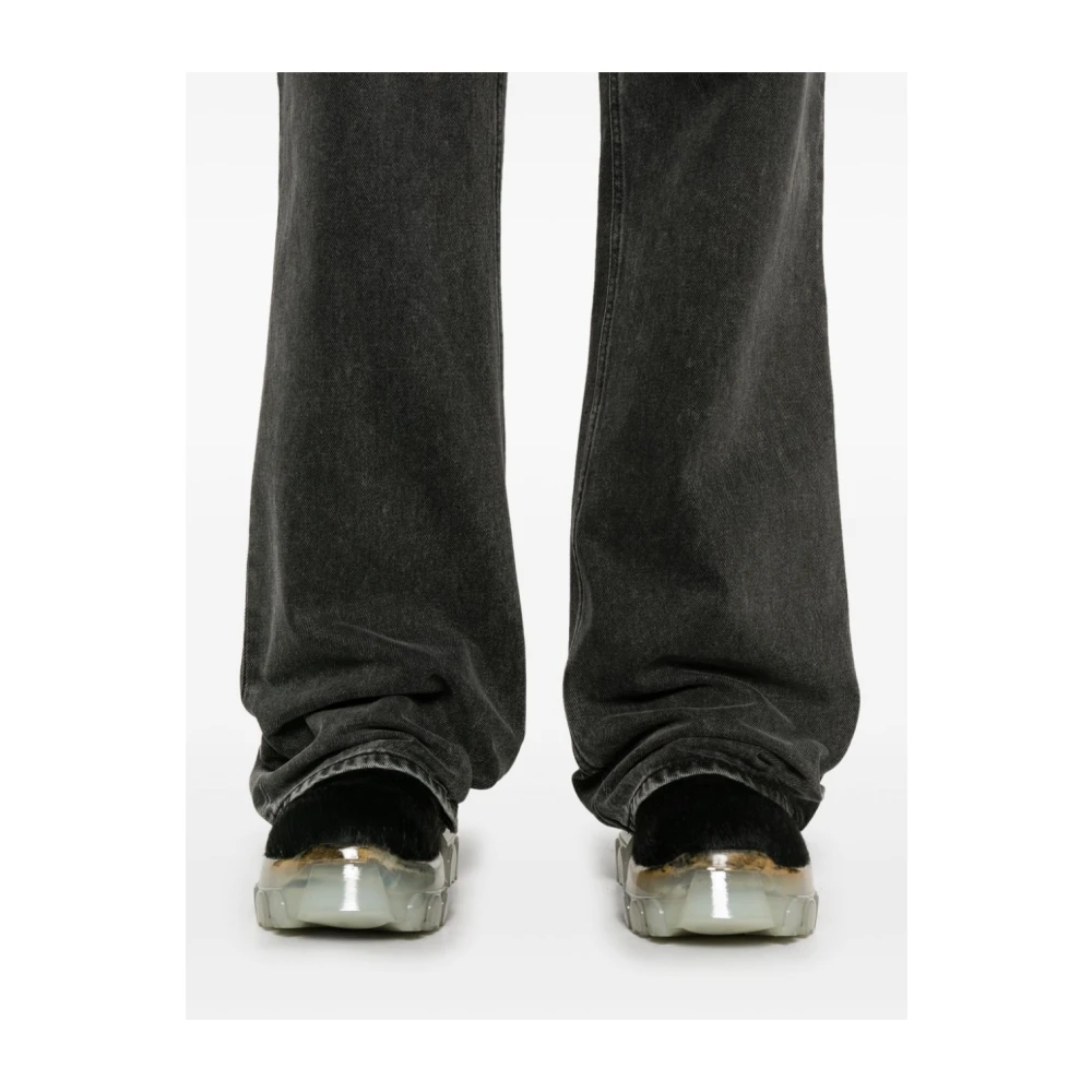 alexander mcqueen Zwarte Gewassen Denim Jeans Rechte Pijp Black Heren
