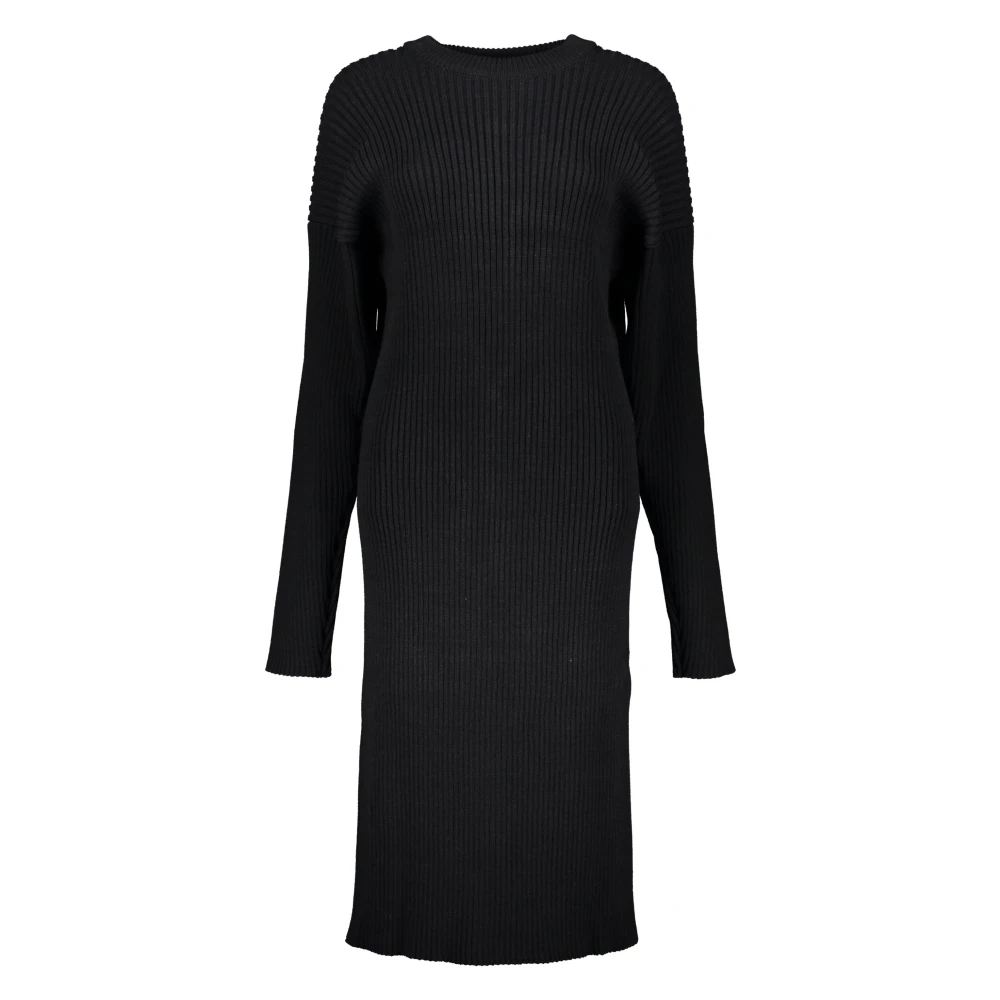 Bottega Veneta Geribbelde gebreide jurk met open rug Black Dames