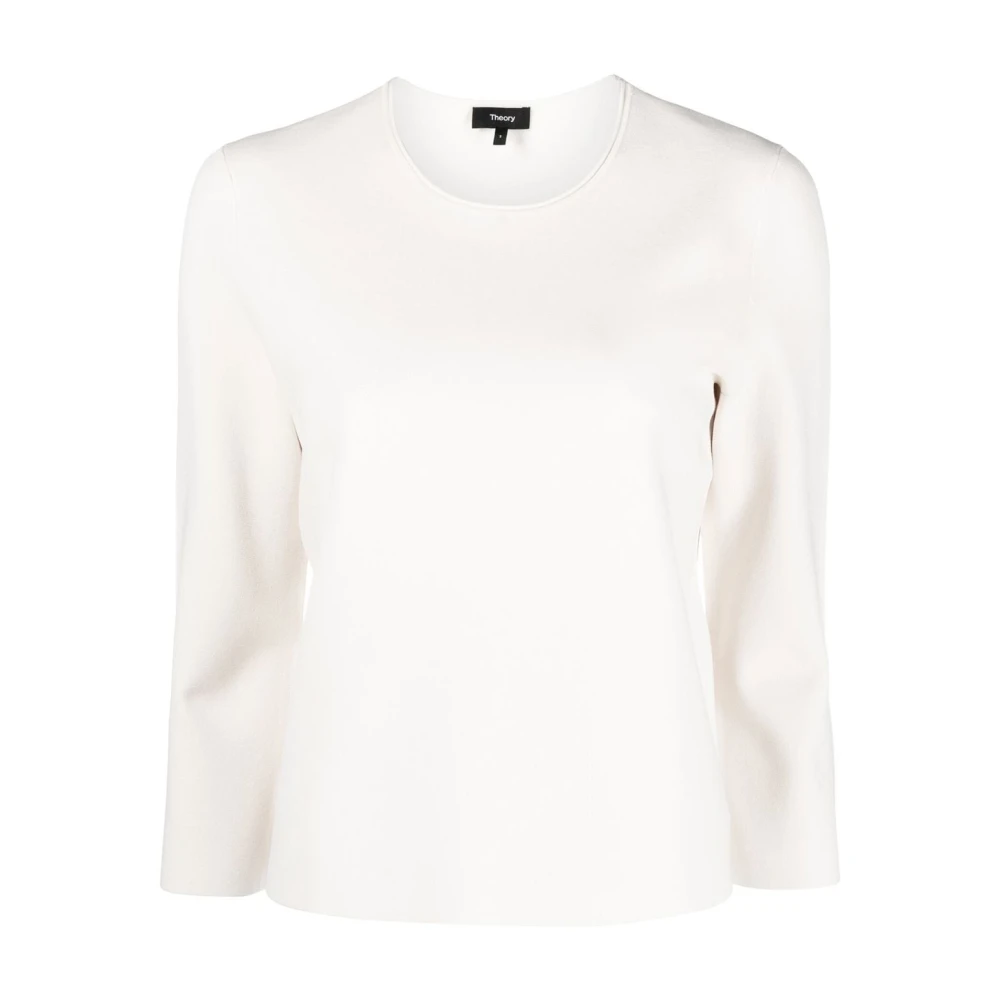 Theory Witte Crew Neck Jumper White Dames