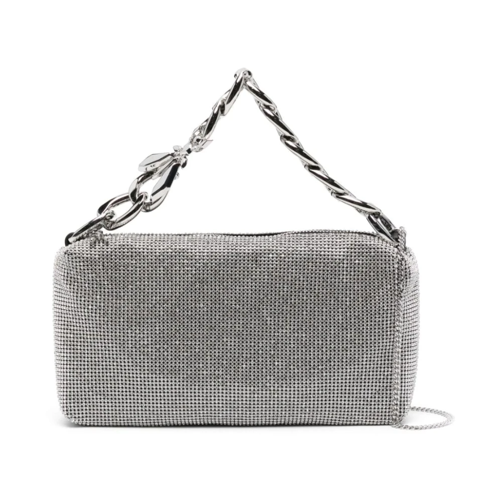 PATRIZIA PEPE Kristal Ketting Schoudertas in Wit White Dames