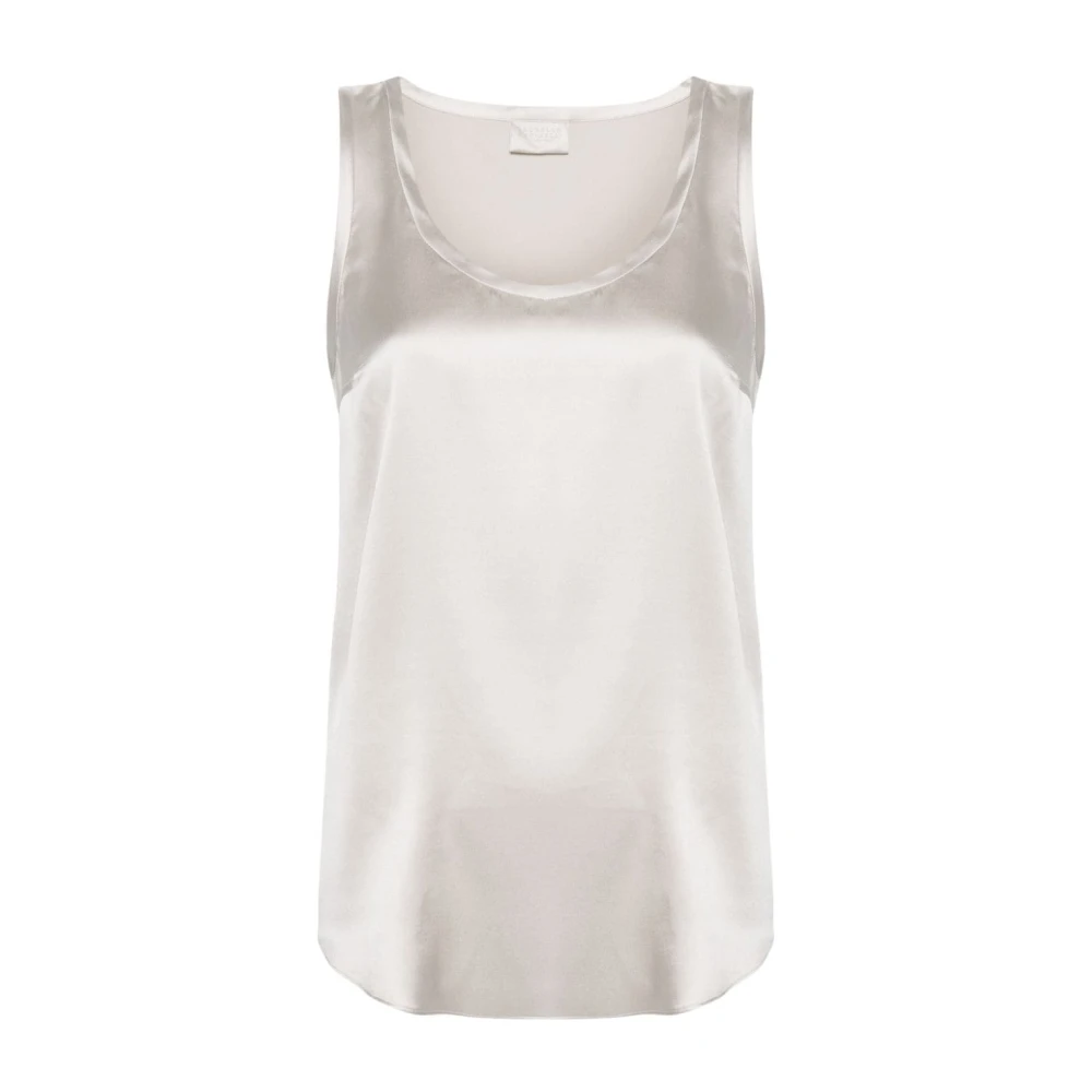 BRUNELLO CUCINELLI Zand Mouwloze Blouse Beige Dames