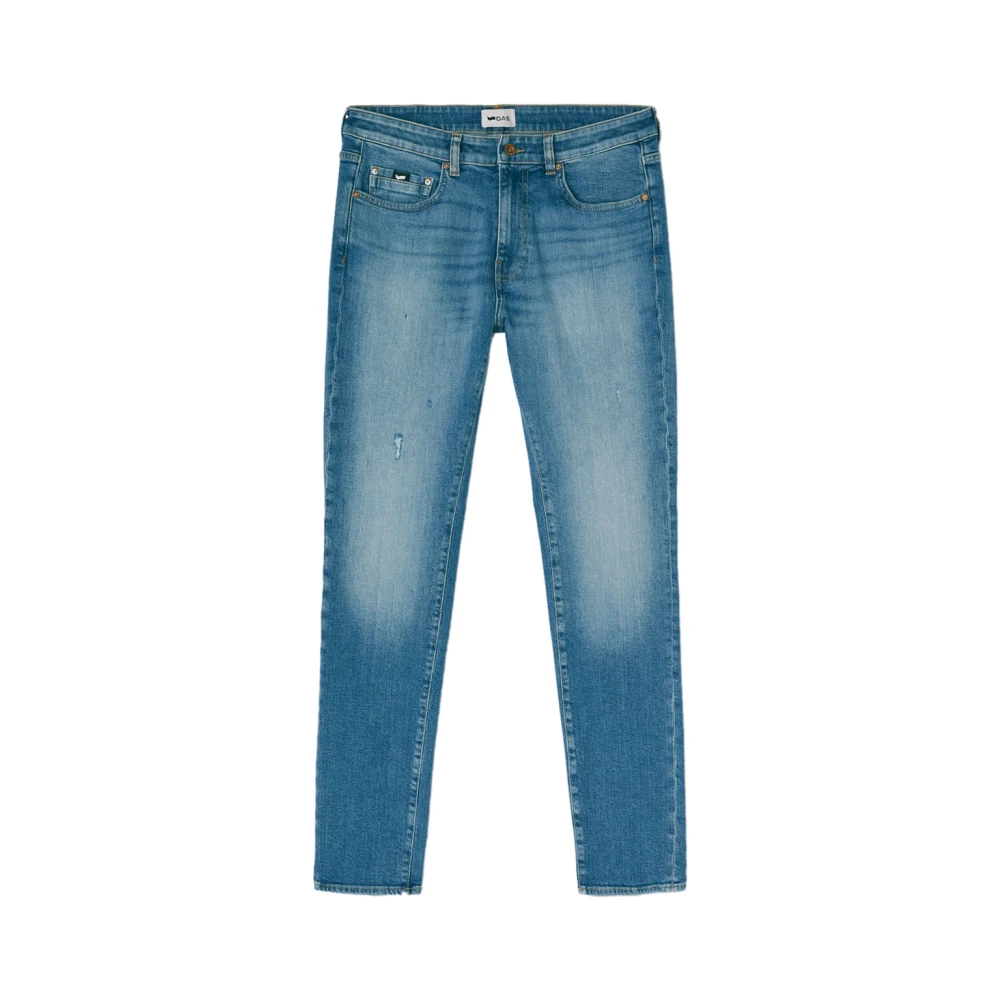 GAS Klassieke Slim Comfort Jeans voor Mannen Blue Heren