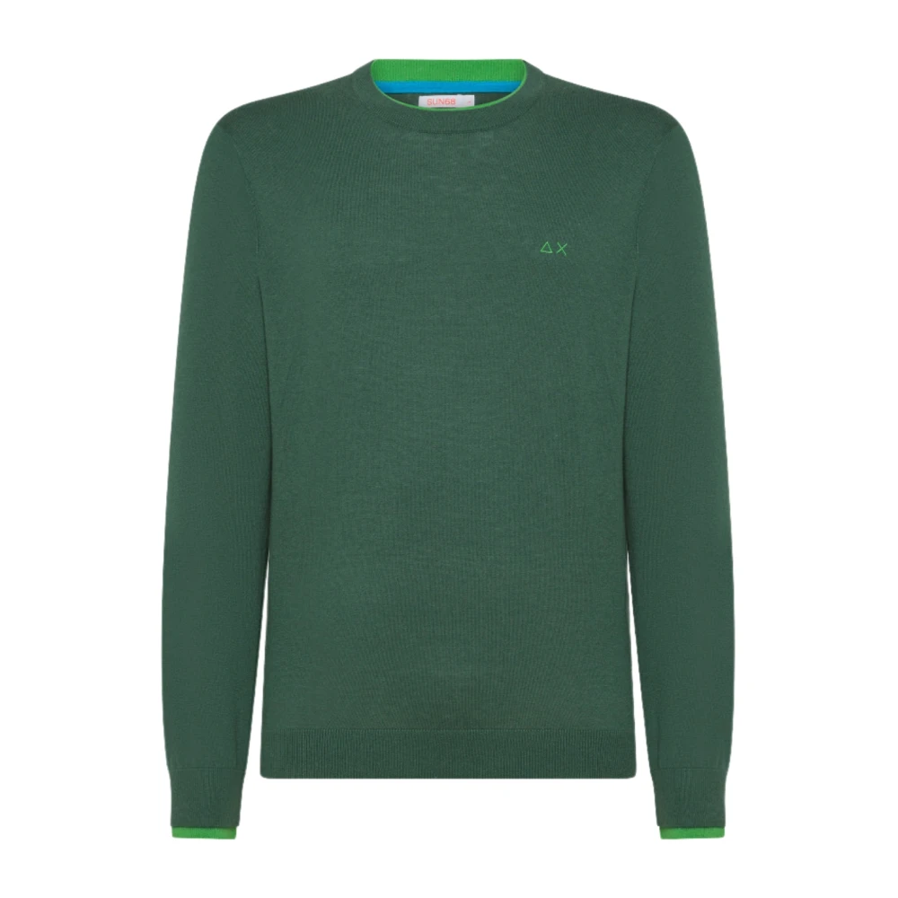 Sun68 Iconische wol katoen trui Green Heren