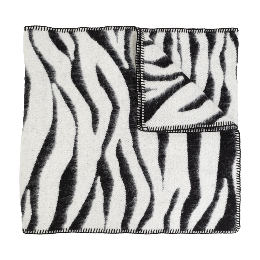 Marc Jacobs Zwart Wol Zebra Sjaal Black Dames