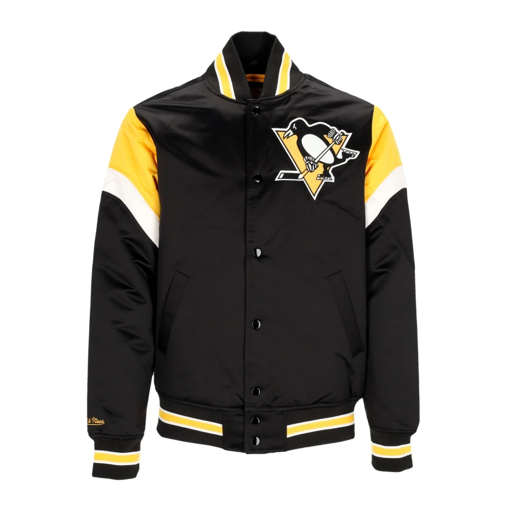 Mitchell & Ness NHL Heavyweight Bomberjack met Pittsburgh Penguins Logo Black Heren