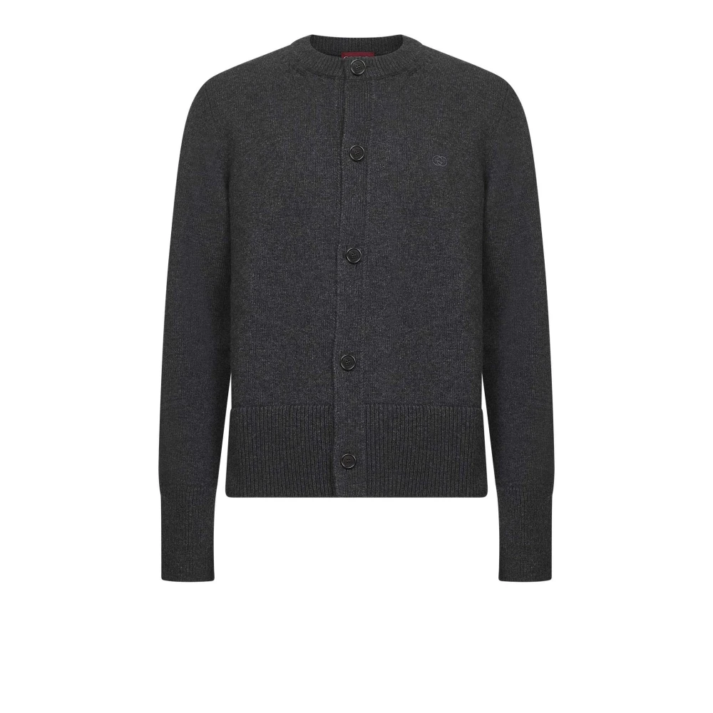 Gucci Gray Cashmere Knit Cardigan - Male - Cashmere Knitwear - L - Knitwear