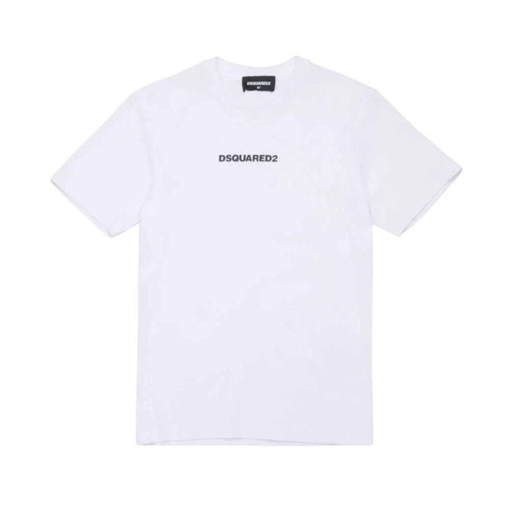 Dsquared2 Boys White Kids Short Sleeve T-Shirts, 16 Y, Short Sleeve Logo T-Shirt