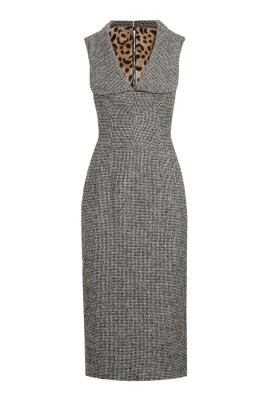 grey-houndstooth-sleeveless-v-neck-dress