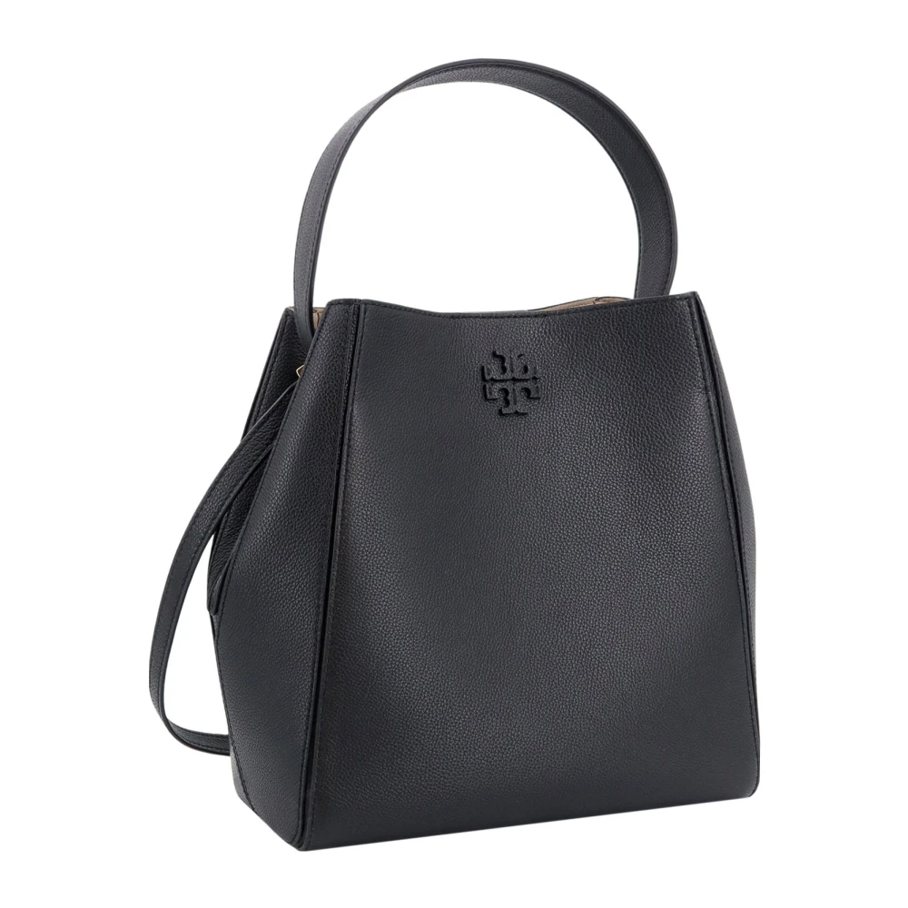 TORY BURCH Zwarte Schoudertas met Drukknoopsluiting Black Dames