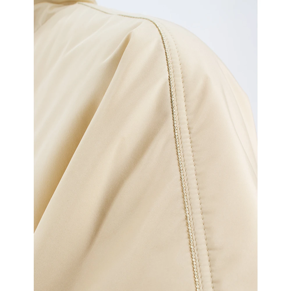 Fabiana Filippi Oversized Cape Jacket met Taille Gathering Beige Dames